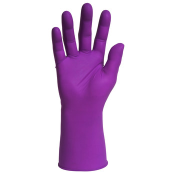 Ansell Kimtech Xtra Dark Magenta Large Exam Gloves - 12 in Length - Textured Fingers Finish - 5.9 mil Thick - 62763