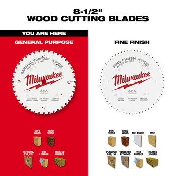 Milwaukee Circular Saw Blade 48-40-0824 - 8 1/2 in Diameter - Cobalt Infused Tungsten Carbide