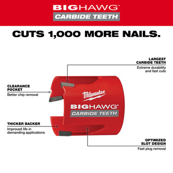 Milwaukee BIG HAWG Hole Saw 49-56-9200 - 1 3/8 in Diameter - Carbide Tipped