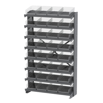 Picture of Akro-Mils APRS150SC APRS 400 lb Clear Gray Powder Coated Steel 16 ga Single Sided Fixed Rack (Main product image)