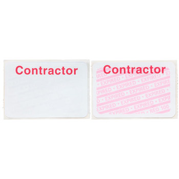 Brady Securalert White Identification Label 95689 - Printed Text = CONTRACTOR - Adhesive Backing - 3 in Width - 2 in Length - 754476-95689