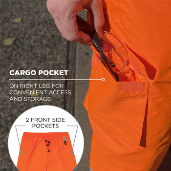 Ergodyne Glowear High-Visibility Pants 8925 24444 - Size Large - High-Visibility Orange