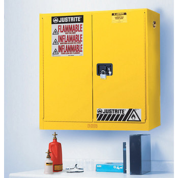 Picture of Justrite Sure-Grip EX 20 gal Yellow Steel Hazardous Material Storage Cabinet (Main product image)