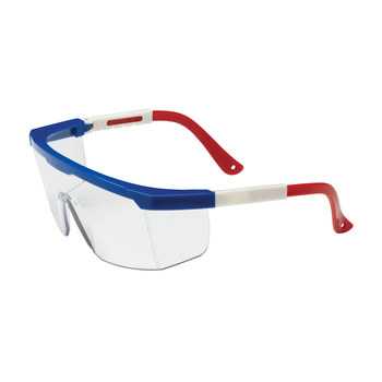 Picture of Bouton Optical Hi-Voltage ARC 250-24-00 Clear Blue/Red/White Universal Polycarbonate Standard Safety Glasses (Main product image)