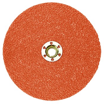 3M 787C Ceramic Orange Quick Change Fibre Disc - Fibre Backing - 80+ Grit - 5 in Diameter - 89652