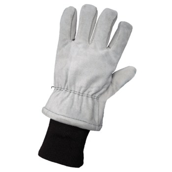Global Glove 2800F Gray/White Large Split Cowhide Cold Condition Gloves - Cold Keep Insulation - 2800F/LG