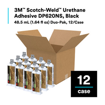 3M Scotch-Weld 620 Two-Part Base & Accelerator (B/A) Black Urethane Adhesive - Liquid 48.5 ml Syringe - 08960