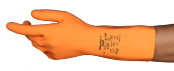 Ansell AlphaTec 87-208 9 Natural Rubber Latex Chemical-Resistant Gloves - 87208VP090