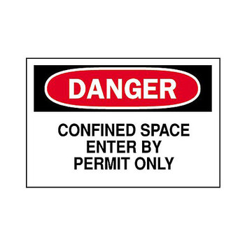 Picture of Brady B-120 Fiberglass Reinforced Polyester Rectangle White English Confined Space Sign part number 70249 (Main product image)