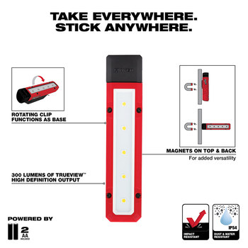 Milwaukee Rover 2108 Magnetic Flood Light - LED - Red/Black - 53248