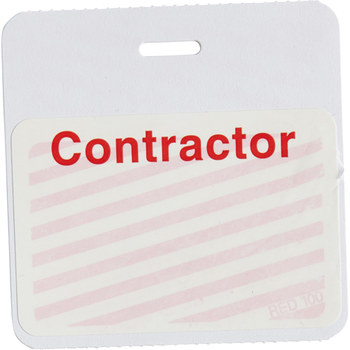 Brady Securalert White Identification Label 95657 - Printed Text = CONTRACTOR - Clip - 3 in Width - 3 in Length - 754476-95657