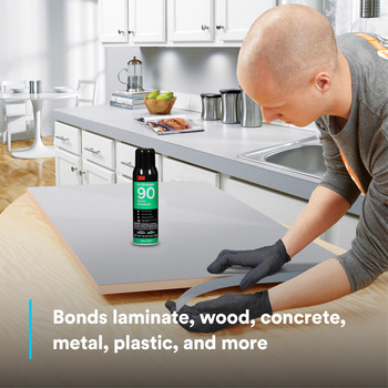 3M Hi-Strength 90 Spray Adhesive - Clear 24 fl oz Inverted Aerosol Can - 17.6 fl oz Net Weight - 07278