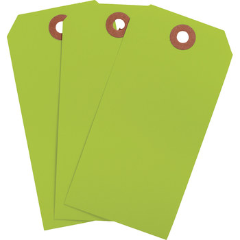 Picture of Brady Fluorescent Green Rectangle Cardstock 102067 Blank Tag (Main product image)