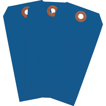 Picture of Brady Blue Rectangle Cardstock 102099 Blank Tag (Main product image)