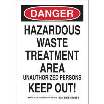 Picture of Brady B-401 Polystyrene Rectangle White English Hazardous Material Sign part number 126238 (Main product image)