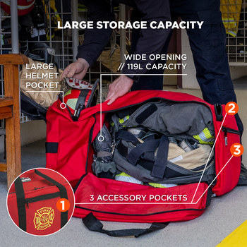 Ergodyne Arsenal GB5005P Red Polyester Protective Duffel Bag - 21 in Width - 16 in Length - 15 in Height - 720476-13305