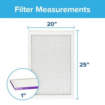 3M Filtrete Allergen, Bacteria & Virus 20 in x 25 in x 1 in 2003-4-HR MERV 12, 1500 MPR Air Filter - 02003