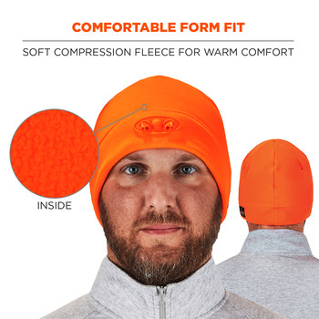Ergodyne N-Ferno 6804 Orange Universal Fleece Cold Weather Head Liner - 720476-16804