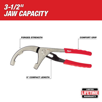 Milwaukee 48-22-6321 PVC/Oil Filter Pliers - Steel - 9 in - 35615
