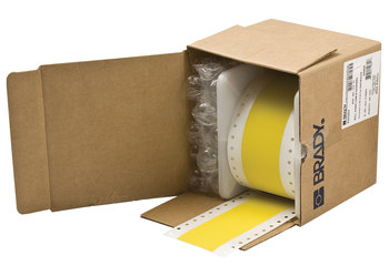 Picture of Brady Bradywrap Yellow Self-Extinguishing, Write-On PVF Dot Matrix RCM-637-1.5-YL Dot Matrix Printer Label (Main product image)