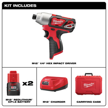 Milwaukee M12 Impact Driver Kit - 2462-22