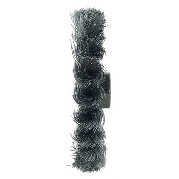 Weiler 13100 Wheel Brush - 4 in Dia - Knotted - Standard Twist Steel Bristle