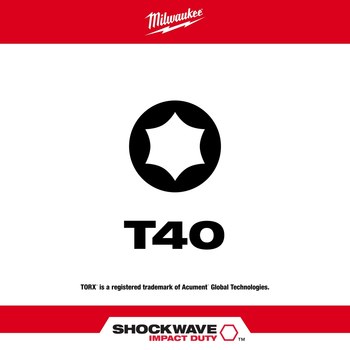 Milwaukee SHOCKWAVE Impact Duty TORX Torx Power Bit 48-32-4188 - Alloy Steel - 2 in Length - 33150
