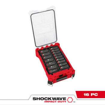 Milwaukee SHOCKWAVE Impact Duty 49-66-6803 6 Point Socket Set - Chrome Molybdenum Steel - 1/2 in Drive - 61155