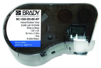Picture of Brady Brown Indoor / Outdoor Vinyl Thermal Transfer M71C-1000-595-BR Continuous Thermal Transfer Printer Label Roll (Main product image)