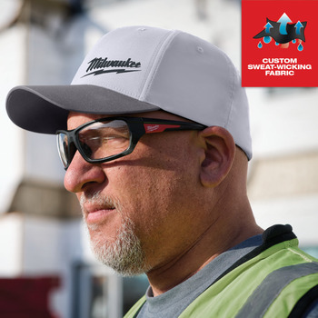 Milwaukee WORKSKIN Gray Large/XL Polyester Performance Fitted Hat - 045242-73526