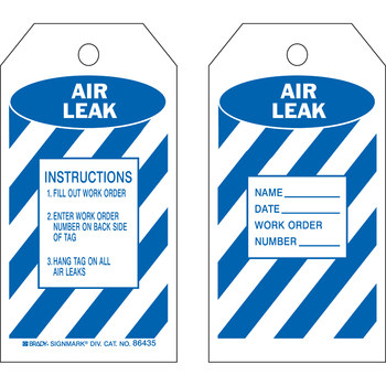 Picture of Brady Blue on White Laminated, Metal Grommet, Write-On Polyester / Paper 86435 Maintenance Tag (Main product image)
