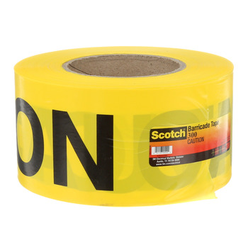 3M Scotch 300 Yellow Warning Tape - Pattern/Text = CAUTION - 3 in Width x 1000 ft Length - 2 mil Thick - 53042
