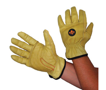 Picture of Impacto Shock-Tek ST5010 Yellow XL Cowhide Leather/Visco-Elastic Polymer Full Fingered Work Gloves (Main product image)