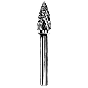 Picture of Dynabrade Carbide Double Cut SG-44 1/8 in Pointed Tree Abrasive Burr 93345 (Main product image)
