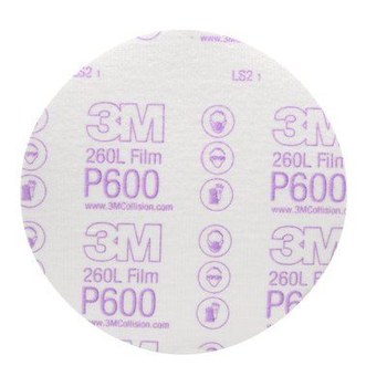 3M Hookit 260L Hook & Loop Disc 00971 - Aluminum Oxide - 6 in - P600 - Extra Fine