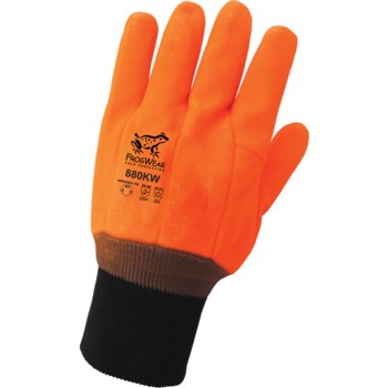 Global Glove Frogwear 880KW Orange XL Cold Condition Gloves - PVC Full Coverage Except Cuff Coating - Rough Finish - 880KW/XL