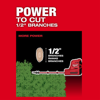 Milwaukee M12 FUEL Hedge Trimmer 2533-20 - 2.8 lb - 8 in Blade - 0.5 in Capacity