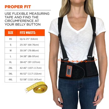 Ergodyne Proflex Back Support Belt 2000SF 11284 - Size Large - Black