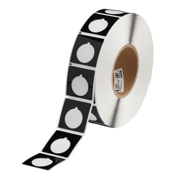 Picture of Brady Black Polyester Thermal Transfer THTEP-169-593-.5BK Die-Cut Thermal Transfer Printer Label Roll (Main product image)