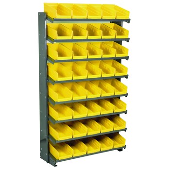 Picture of Akro-Mils APRS130Y APRS 400 lb Yellow Gray Powder Coated Steel 16 ga Single Sided Fixed Rack (Main product image)