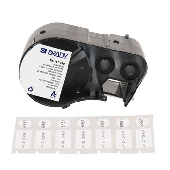 Picture of Brady Black on White Nylon Thermal Transfer M5-117-499 Aggressive Adhesive Multi-Purpose Labels (Main product image)