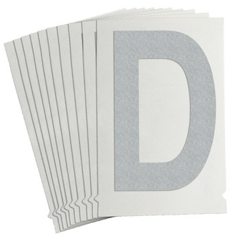Picture of Brady Quik-Lite White Reflective Outdoor 9750-D Letter Label (Main product image)
