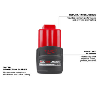 Milwaukee M12 HIGH OUTPUT CP2.5 Battery Pack 48-11-2425 - 2.5 Ah