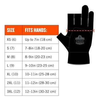 Ergodyne Proflex 720LTR Black Small Cut-Resistant Gloves - 17152