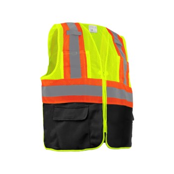 Global Glove FrogWear High-Visibility Vest GLO-0036 GLO-0036-L - Size Large - HV Yellow/Green - 02533