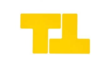 Picture of Brady Yellow T Laminated Indoor Polyester 104451 Corner Marking Label (Main product image)