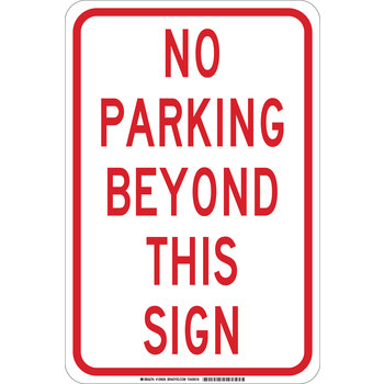 Picture of Brady B-555 Aluminum Rectangle White English Parking Restriction, Permission & Information Sign part number 129624 (Main product image)