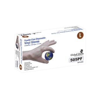 Global Glove 505PF White Large Powder Free Disposable Gloves - Industrial Grade - 5 mil Thick - 505PF/LG