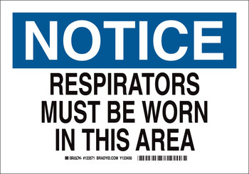 Picture of Brady B-401 Polystyrene Rectangle White English Breathing Apparatus Sign part number 123573 (Main product image)