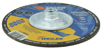 Weiler Tiger Grinding Wheel 58094 - 7 in - Ceramic/Alumina Zirconia - 30 - T